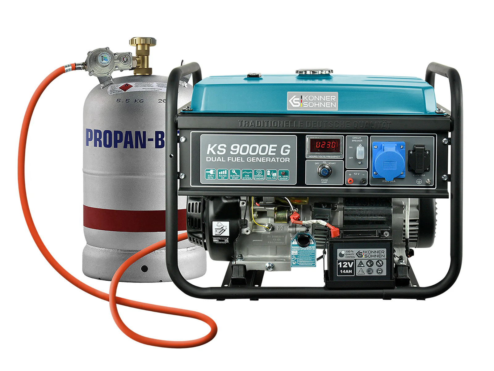 Plin/Benzin Generator “Könner & Söhnen” KS 9000E G 6.5 kW